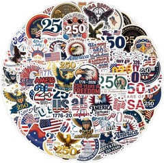 3 Random USA 250 Anniversary Patriotic Vinyl Stickers Decal Fun Mystery Pack