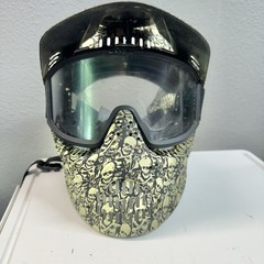 JT Paintball Mask Skull Graphic Vented Full Face Goggles Adjustable Strap