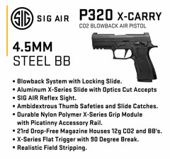 Sig Sauer P320 XCARRY CO2 .177 cal Semi-Auto Blowback Air Pistol AIR-P320XCA-BB