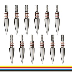 MOLFUZ 12pcs Archery Field Points 100/125/150/200/300 Grain, Stainless Steel …