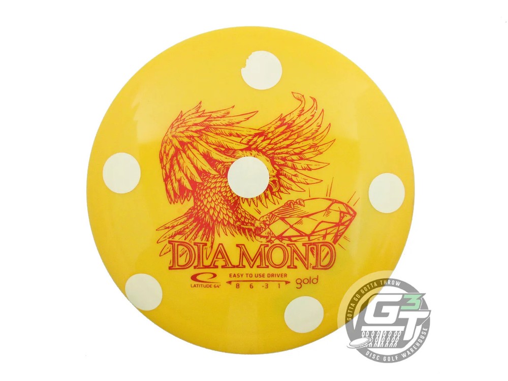 USED Latitude 64 Gold Diamond 157g Marigold Red Foil GLOW TAPE Driver Golf Disc