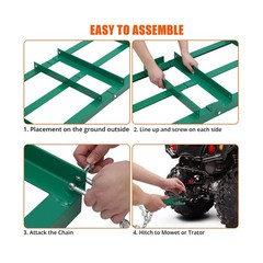 72″ Width Driveway Drag, Drag Harrow Driveway, Grader Landscape Power Rake Le…