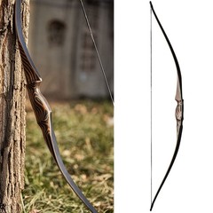 54″ Recurve Bow 20-70lb Wooden Archery Hunting Bow Longbow Target Arrows RH