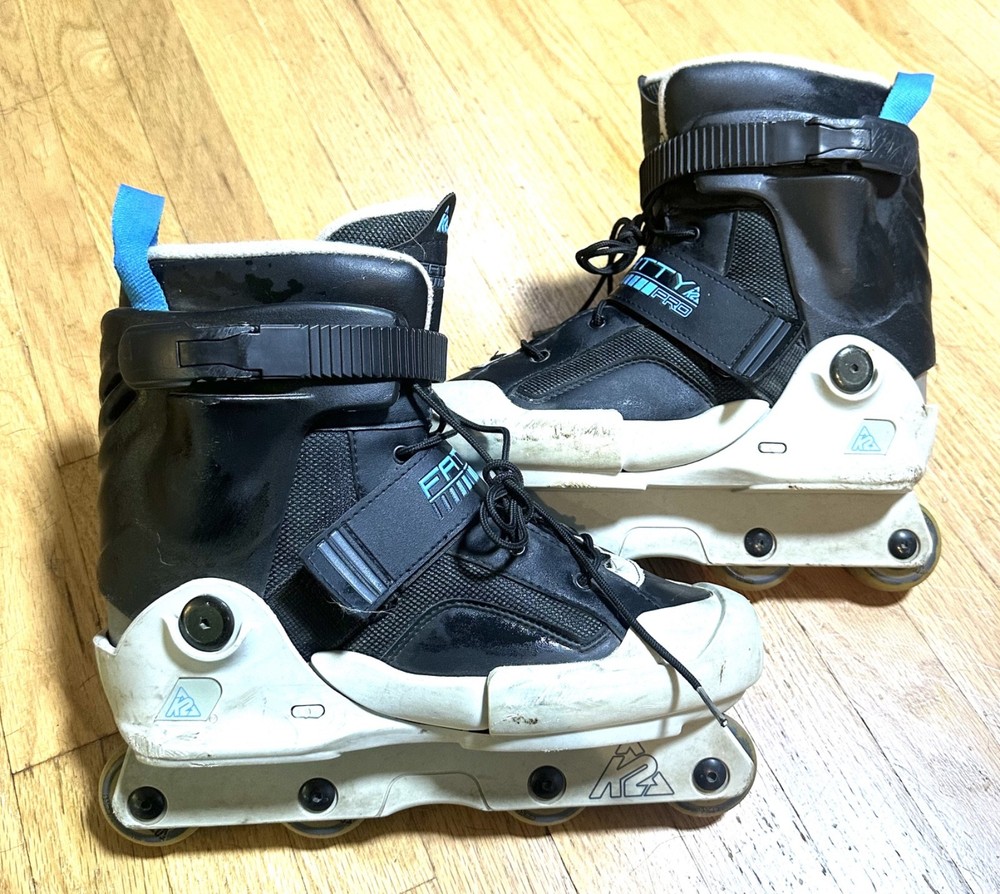K2 Fatty Pro Aggressive Inline Skates Black/Blue Rollerblades – US size Mens 10