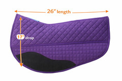 Horse Western Quilted Fleece Lined Contoured Barrel Saddle Pad Black 39TS11