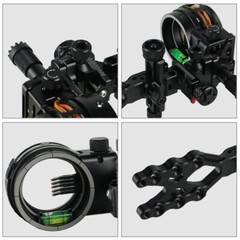 TX1550 Compound Bow Sight 4X 6X 8X Lens 5-Pin 0.019» Optical Fiber Bow Hunting