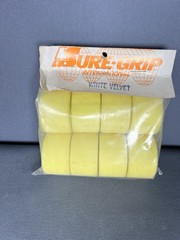 Vintage NOS SURE-GRIP White Velvet Yellow Roller Skate Wheels Quad in Package