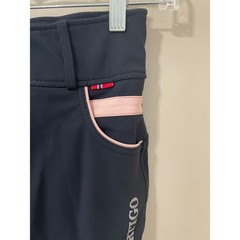 B Vertigo Size 24 Navy Blue Pink Full Seat Silicone Grip Equestrian Breeches