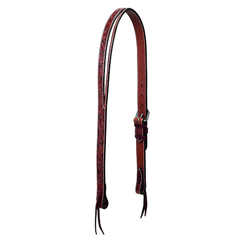 Weaver Floral Carved Belt Headstall 1 Chestnut