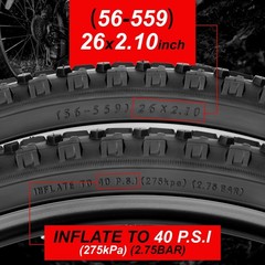 WHEELO Mountain Bike Tires Set: 2-Pack 26×2.1 Inch Folding Replacement Bicycl…