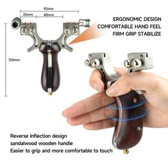 High-Precision Stainless Steel Slingshot Set, Flat Leather, Hunting Accessory