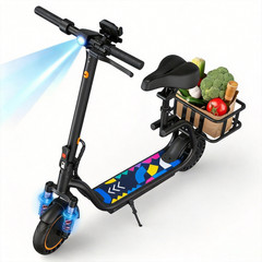 8.5″ Electric Scooter for Adults with Seat, Max Speed 19 MPH, Range 17/25Miles