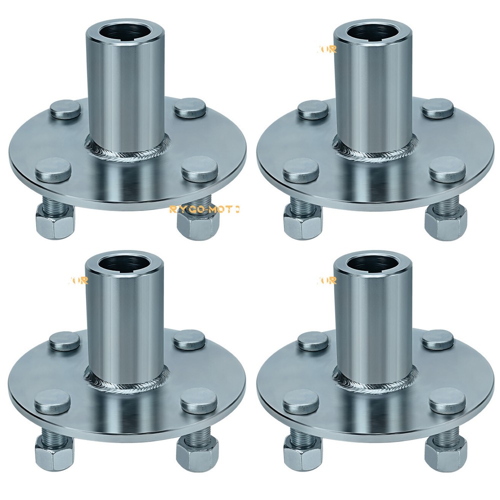 (4) 4 Lug 1″ Live Axle Adapter Hubs for Go Kart Cart ATV Quad Trailer – 4″ x 4″