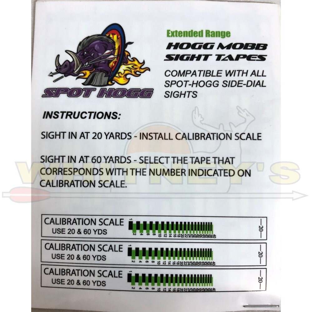 Spot Hogg Extended Range Hogg Mobb Bow Sight Tapes – Green – STLG