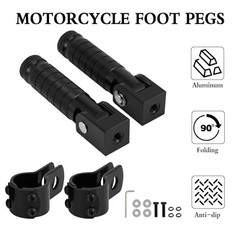 Passenger Foot Pegs M8 Foldable Footrest Rearsets 90 Degree E-bike Passenger