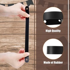 16 Pcs Black Rubber Spur Keeper Heel Straps Adjustable Single Ply Boot Straps…