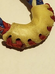 RWB AMERICAN FLAG 10 Plait Pryor ParaCord Hondo w/ Bull Rawhide Burner Buckaro
