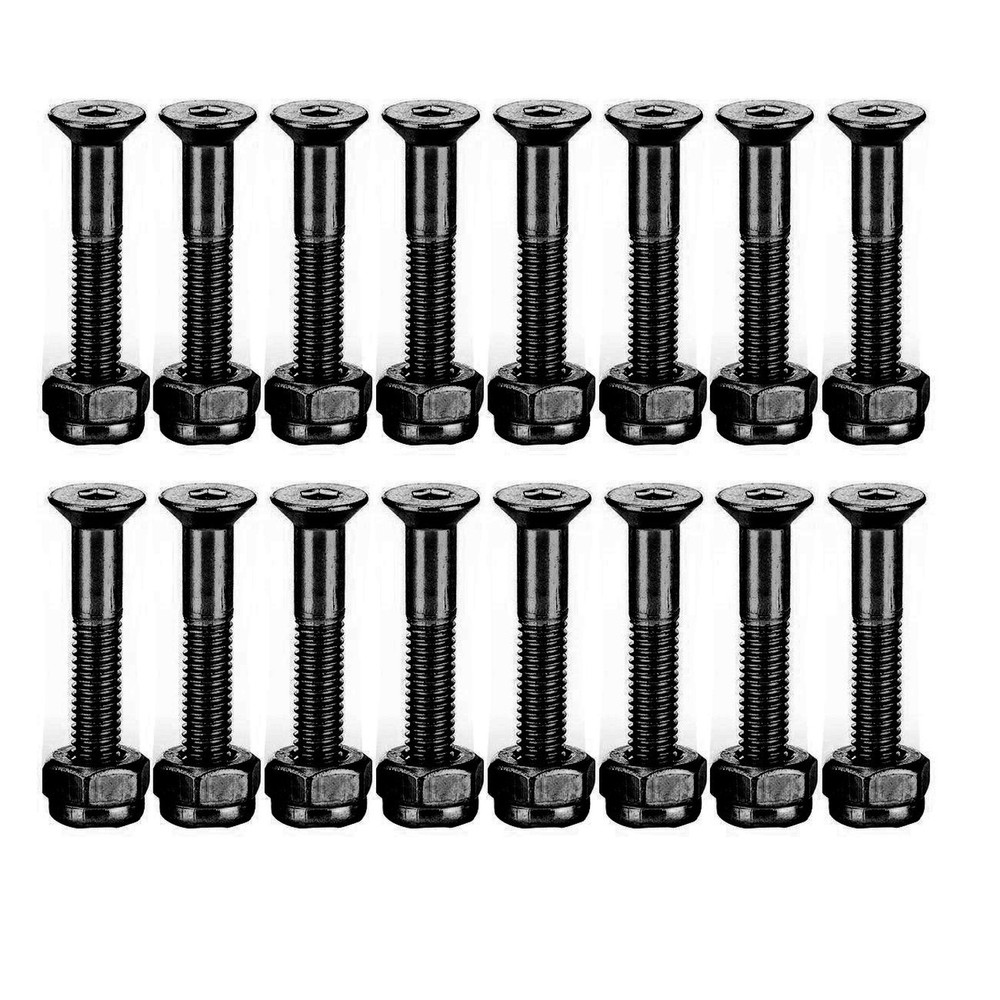 16 Pcs 1 Inch Skateboard Mounting Hardware Screws Bolts Black – 16 Pcs