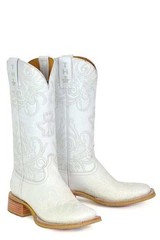 Women’s Tin Haul Wedding Boots with Yes I Do Sole Handcrafted White