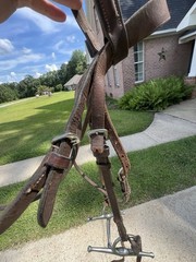 Complete English Bridle Set — Full Cheek Snaffle Bit + Leather Bridle + Braided