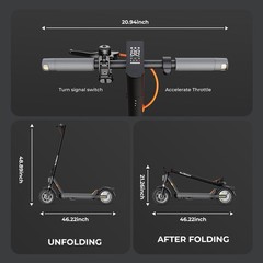 600W Electric Scooter Adults 28Miles 20mph Max Speed Folding Commuter E-scooter