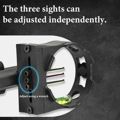 3-Pin Fiber Optics Bow Sight for Compound Recurve Bow Archery Target for Outdoor