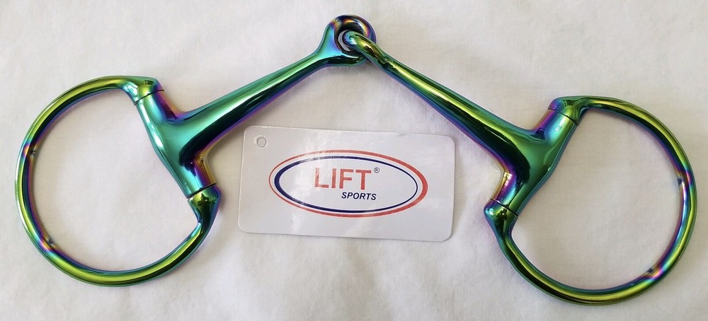 Rainbow Multi Color EGG BUTT Loose Ring Snaffle Horse Bit Stainless Steel Tack