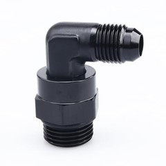 -6 AN Male to -8 AN ORB 90 Degree Swivel Fitting Adapter AN6 to AN8 Black