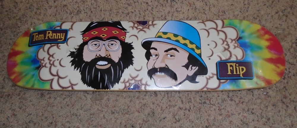 Flip Tom Penny Cheech Chong Skateboard Deck tie dye 32in