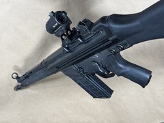 Airsoft LCT G3 Rifle with a Holosun Red Dot and Riser