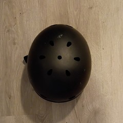 EIGHT BALL Black Skateboard Helmet w/ Chin Strap, ASTM CPS-1