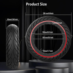 Solid 10-Inch Scooter Tire 60/70-6.5 for Ninebot G30 Max/D Front/Rear Replacemen