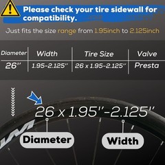 26 Inch Mountain Bike Tire Inner Tube 26 x 1.75 1.85 1.9 1.95 2.0 2.1 2.125 2…