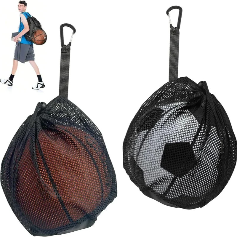 Lightweight Drawstring Backpack Small Hang Bags Portable Football Basketball Mes