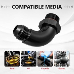 8AN Flare to 8AN ORB Male Full Flow Fitting Adapter 8AN to 8AN ORB 90 Degree