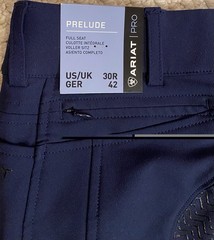 Ariat Pro Prelude NWT Riding Breeches Pants Womens Size 30R Full Seat Navy New