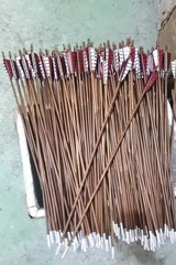 24pcs Archery 32in 45-50lbs Customized Bamboo Arrows with Replacable Arrowhead