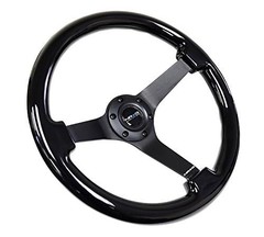 NRG Innovations NRG-RST-036BK-BK Reinforced Steering Wheel – Classic Black…