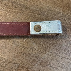 Vintage Gorgeous Silver 2 Row Crystal Horse Leather Browband For Bridle.