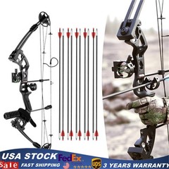 Black Archery Hunting Compound Bow Kit Beginner Archery Tool Right-Hand 30-60lbs