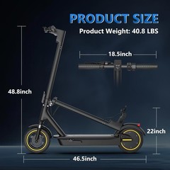 AOVOPRO ESMAX 500W ADULT ELECTRIC SCOOTER, UP 22MPH, 10INCH FOLDABLE E-SCOOTER