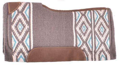 Showman 34″ x 36″ Gray & Turquoise Navajo Print Memory Felt Bottom Saddle Pad