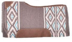 Showman 34″ x 36″ Gray & Turquoise Navajo Print Memory Felt Bottom Saddle Pad