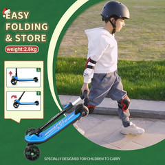 Kick Scooter for Kids Ages 3-10, 3-Wheel Folding Scooter with Adjustable Height,