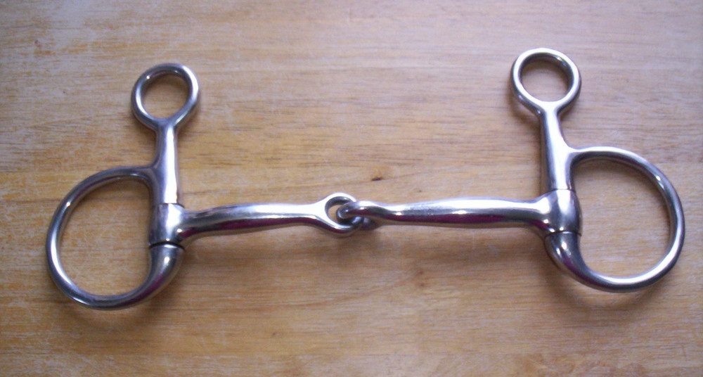 Used Stainless Boucher Baucher Hanging Cheek Snaffle Bit 5 1/2″ Mouth