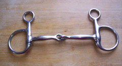 Used Stainless Boucher Baucher Hanging Cheek Snaffle Bit 5 1/2″ Mouth