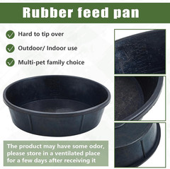 5 Pcs 12 Quart Rubber Feed Pan for Horses, Goats, Dogs, and Livestock