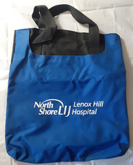 North Shore Lenox Hill Hospital Tote handle bag, 14″x13″, synthetic, blue