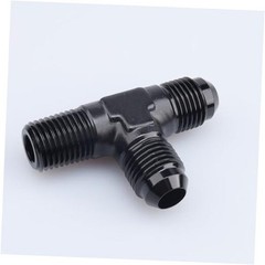 -8 AN Male Flare to 3/8″ NPT on Run 2 x 8AN to 3/8 NPT Flare Tee on Run black