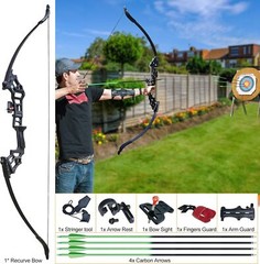 40lbs Bowfishing Bow Arrow Set Adults Beginner Combo Kit Reel Fish Recurve Bows
